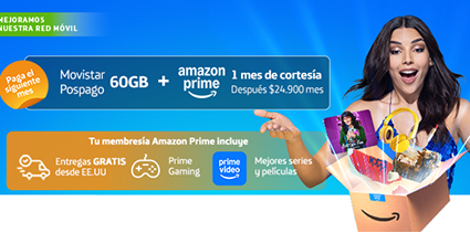 Banner movistar MOVISTAR POSPAGO Llegó Amazon Prime y ya puedes sumarlo a tu plan