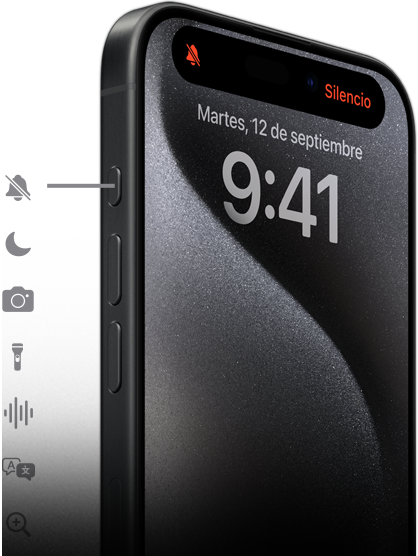 Un iPhone 15 Pro muestra nueve opciones diferentes de configuración del Botón de Acción