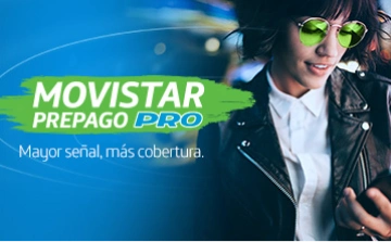 Banner movistar Movistar Prepago Pro Compra tu paquete PRO y disfruta nuestra red móvil mejorada